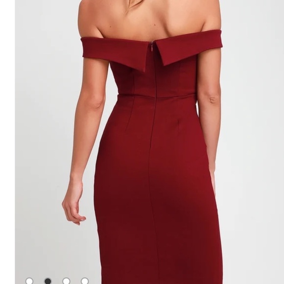 Lulu's Off-Shoulder Burgundy Mini Dress - Picture 3 of 13